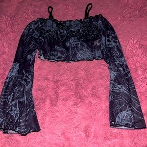 Long-sleeve crop top, S